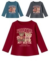 Remera junior nena con estampa ositos.Gepetto