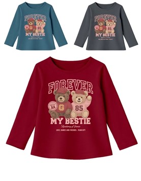 Remera junior nena con estampa ositos.Gepetto