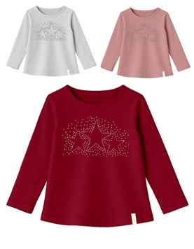 Remera juniir nena con tachas estrellas.Gepetto