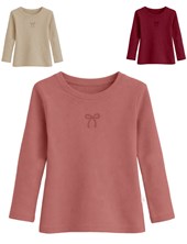 Remera junior nena morley con bordado moño.Gepetto