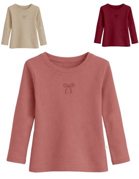 Remera junior nena morley con bordado moño.Gepetto