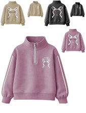 Buzo junior nena frisa con lycra vivos, cierre y estampas.Gepetto