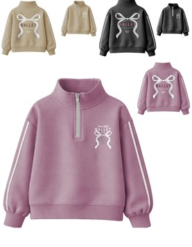 Buzo junior nena frisa con lycra vivos, cierre y estampas.Gepetto