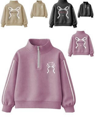 Buzo junior nena frisa con lycra vivos, cierre y estampas.Gepetto