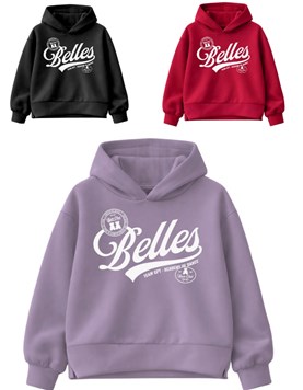 Buzo junior nena deportivo soft alo con estampa belles.Gepetto