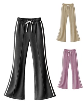 Pantalón semi oxford junior nena frisa con lycra con alforza y vivo.Gepetto