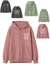 Campera junior nena frisa oversize con estampa mariposas frente y espalda.Gepetto