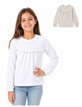 Remera jr nena bambula con volado. Gepetto