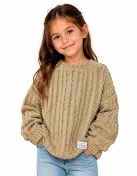 Sweater jr nena de tejido cadena. Gepetto