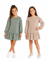 Vestido de nena, en pana de punto . Gepetto