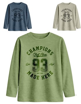 Remera junior varón flamé con estampa '93'.Gepetto