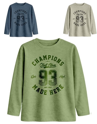 Remera junior varón flamé con estampa '93'.Gepetto
