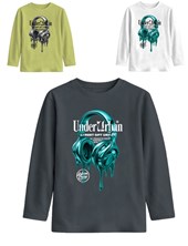 Remera junior varón con estampa hiperrealista auriculares. Gepetto