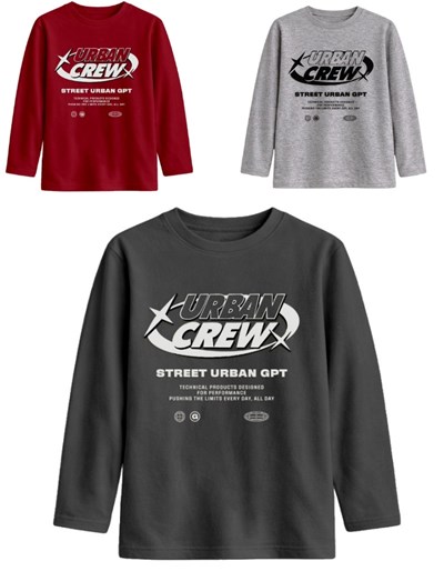 Remera junior varón con estampa urban crew. Gepetto