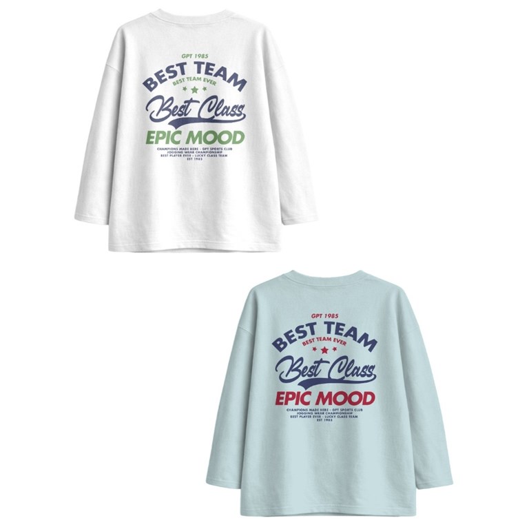 Remera junior varón oversize con estampas best class frente y espalda.Gepetto