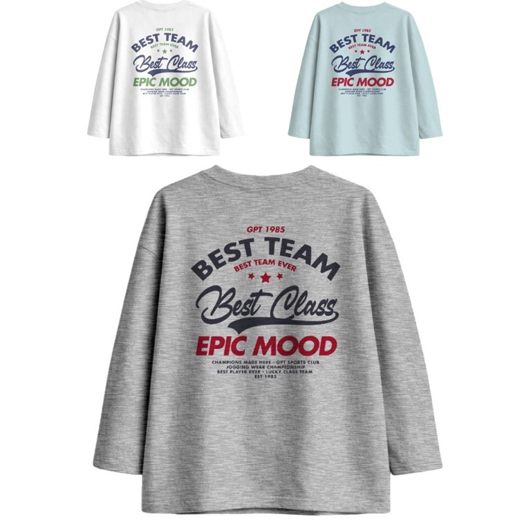 Remera junior varón oversize con estampas best class frente y espalda.Gepetto