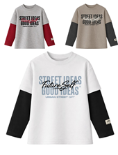 Remera juniorr varón superpuesta con estampa future self.Gepetto