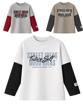 Remera juniorr varón superpuesta con estampa future self.Gepetto