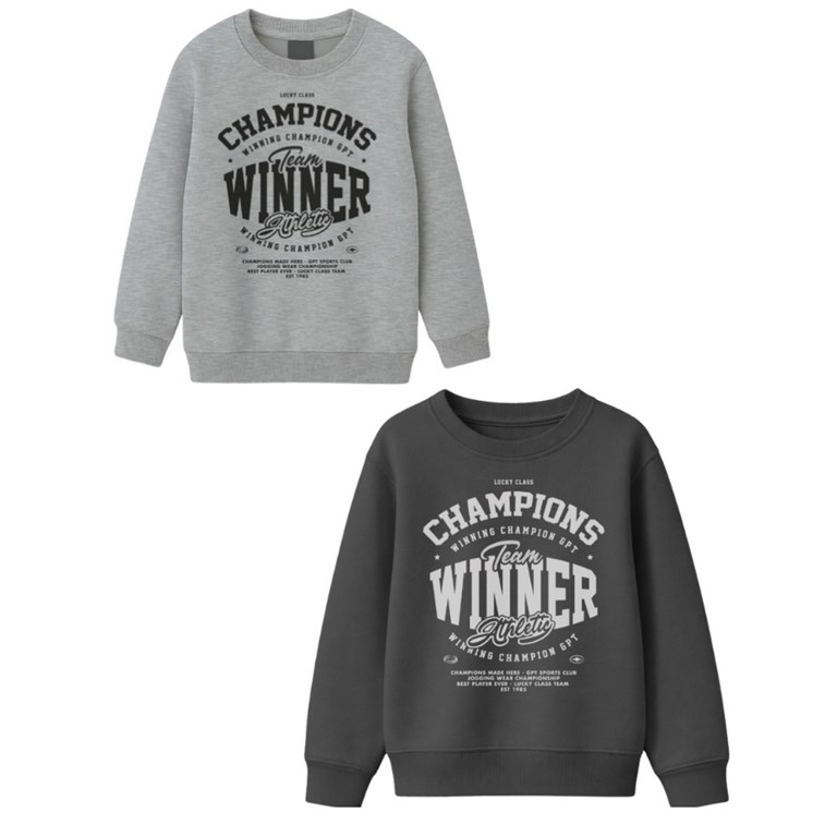 Buzo junior varón con estampa winner.Gepetto