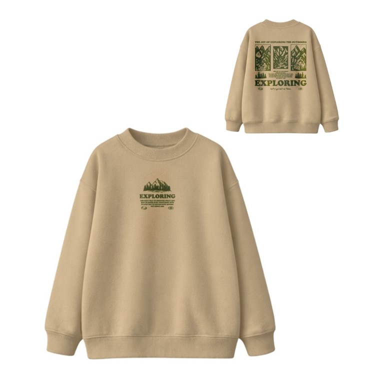 Buzo junior varón oversize con estampas exploring.Gepetto