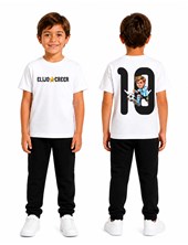 REMERA MANGA CORTA BLANCA PARA NENE  LINEA MUNDIAL, ESTAMPA '10'. GEPETTO
