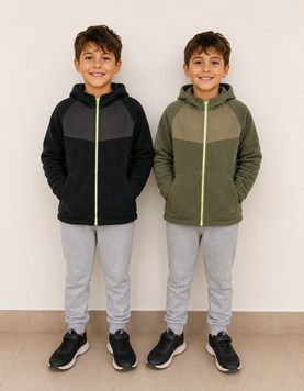 CAMPERA PARA NENE  POLAR OVERSIZE COMBINADA. GEPETTO