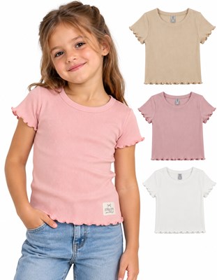 Remera manga corta en morley para nena. Gepetto