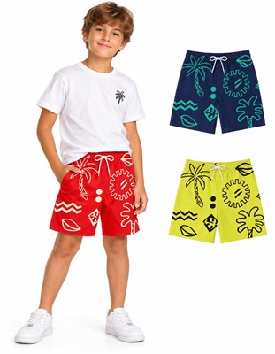 Short de baño para nene en microfibra premium estampada. Posee suspensor. Gepetto