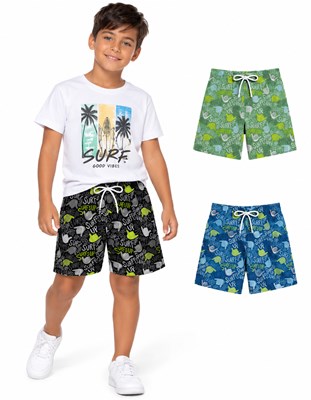 Short de baño para nene en microfibra premium estampada. Posee suspensor. Gepetto
