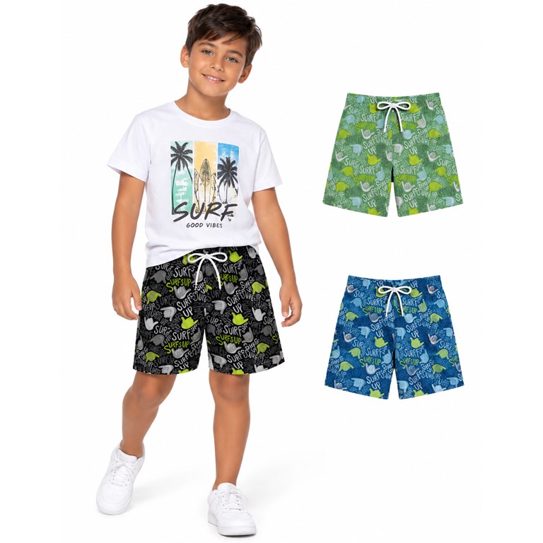 Short de baño para nene en microfibra premium estampada. Posee suspensor. Gepetto