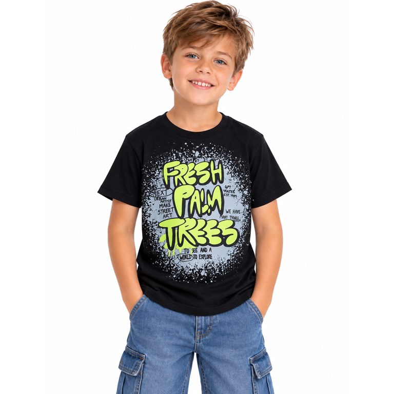 Remera básica manga corta fresh palm tree nene. Gepetto