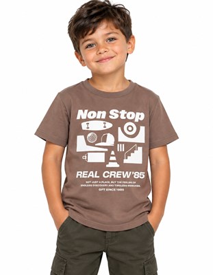 Remera básica nene manga corta estampa non stop. Gepetto
