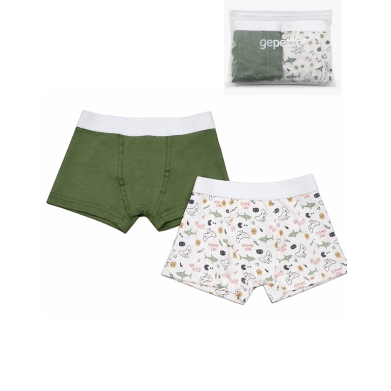 BOXER PACK X2 UNIDADES LISO Y ESTAMPADO. GEPETTO