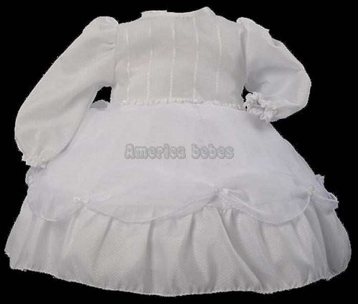 Vestido corte princesa con faja detalles de flores y gipiure en cintura y manga. Children Dior