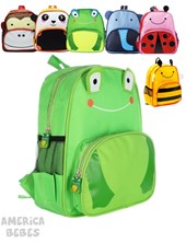 MOCHILA PARA ESPALDA INFANTIL CON 2 CIERRES DISEÑOS ANIMALITOS MONO ELEFANTE OSO JIRAFA CHANCHITO