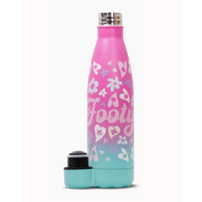 BOTELLA TERMICA DE ACERO 500ML. COLOR DEGRADÉ, ESTAMPA FLORES Y CORAZONES. FOOTY