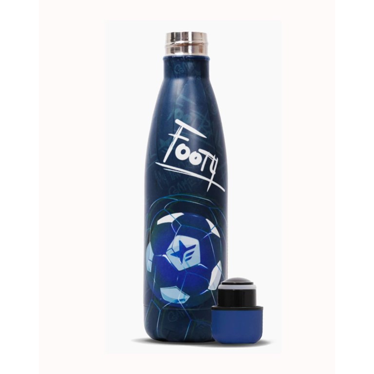 BOTELLA TERMICA DE ACERO 500ML. ESTAMPA PELOTA. FOOTY
