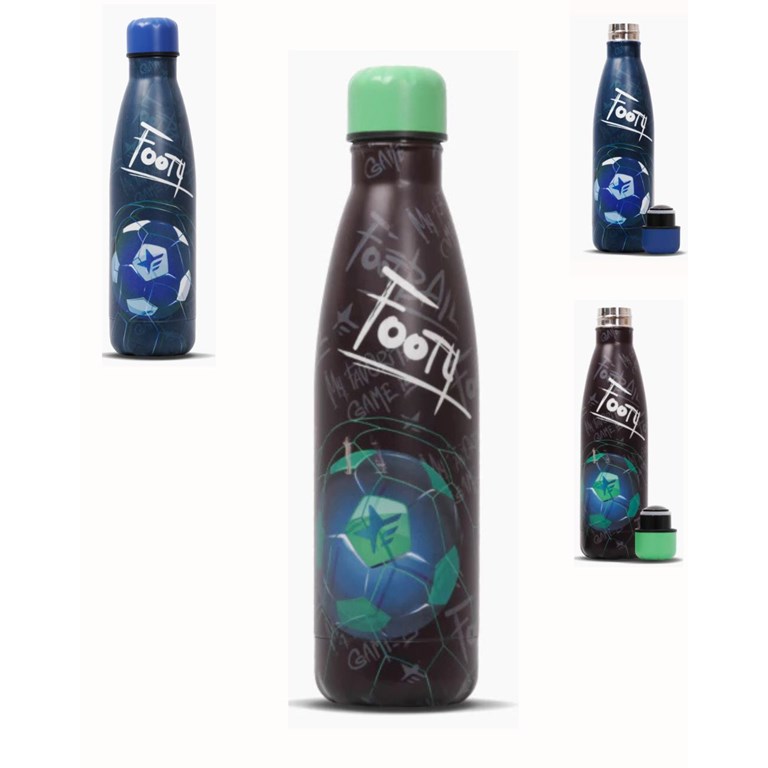 BOTELLA TERMICA DE ACERO 500ML. ESTAMPA PELOTA. FOOTY