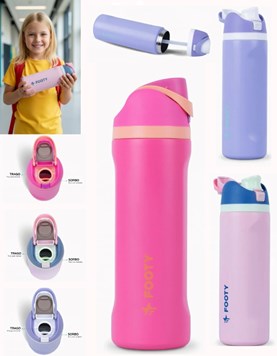 BOTELLA TERMICA DOBLE PARED, DBLE PICO CON BOTON DE APERTURA 700 ML. FOOTY