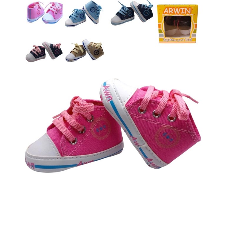 Bota bebes gabardina cordon. Colores surtidos. Arwin.