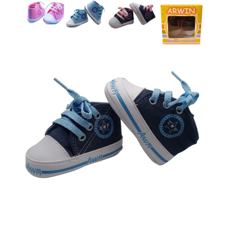 Bota bebes gabardina cordon. Colores surtidos. Arwin.