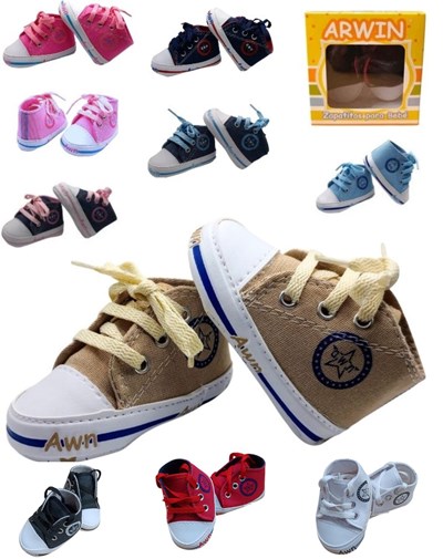 Bota bebes gabardina cordon. Colores surtidos. Arwin.