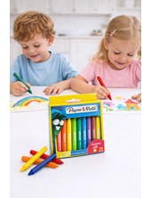 Pack x 12 de crayones jumbo redondos. Incluye un color Neon. No toxico. Paper mate