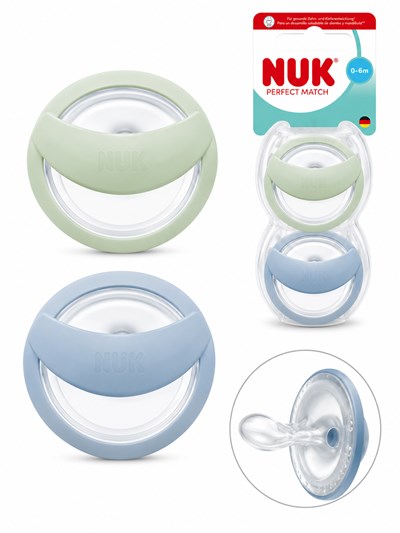 SET 2 CHUPETES PERFECT MATCH 0-6M. NUK