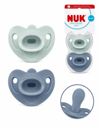 SET 2 CHUPETES FIRST CHOICE SOFT 0-6M. NUK