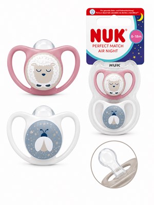 SET 2 CHUPETES PERFECT MATCH AIR NOCHE 6-18M. NUK