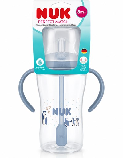 VASO PM CON SORBETE 260 ML PINGUINO - AZUL. NUK