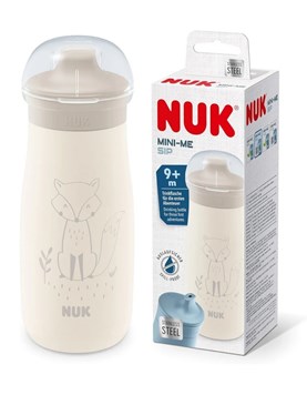 VASO MINI-ME SIP ACERO INOXIDABLE 300 ML ZORRO BEIGE. NUK