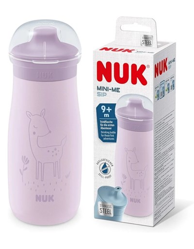 VASO MINI-ME SIP ACERO INOXIDABLE 300 ML CIERVO LILA. NUK