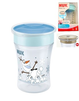 Vaso magic cup 230ml. frozen olaf,ideal para cada etapa del desarrollo. Con borde 360° para beber como si fuera un vaso común.Nuk